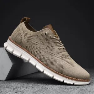 Men's Soft Lightweight Breathable Knit Casual Lace-Up Sneakers