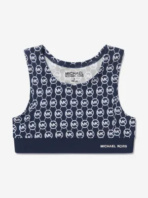 Michael Kors Girls All Over Logo Print Sports Bra