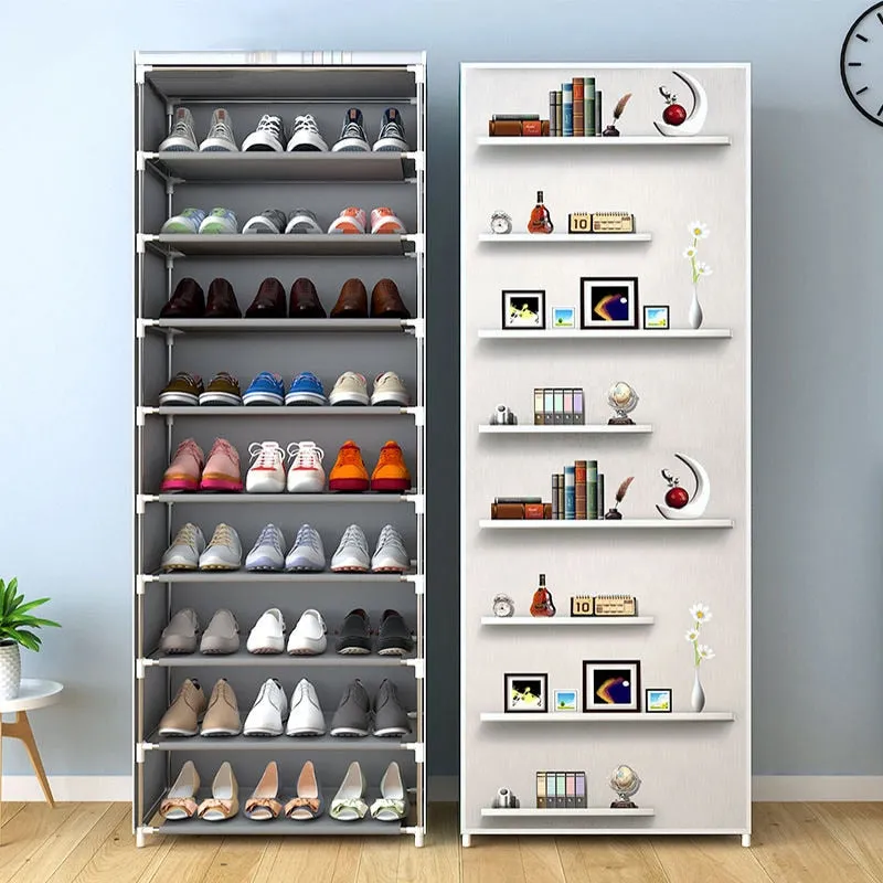 Multilayer Shoe Cabinet Dustproof Shoes Storage Easy to Install Space Saving Stand