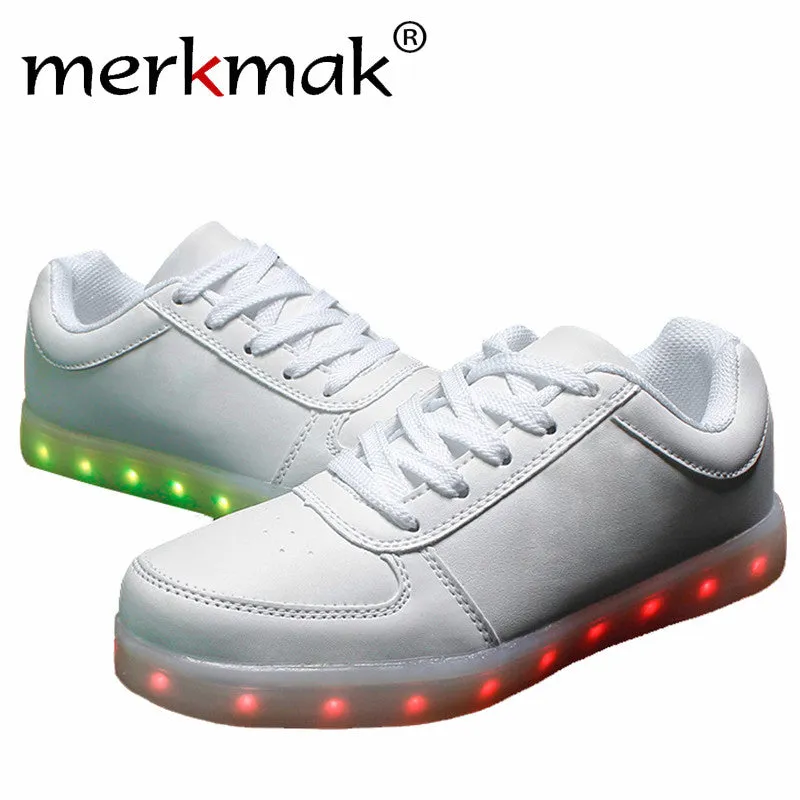 New 7 Colors Luminous Led Light Shoes Men Fashion USB Rechargeable Light Led Shoes For Adults Casual Shoes Big Size 35-46