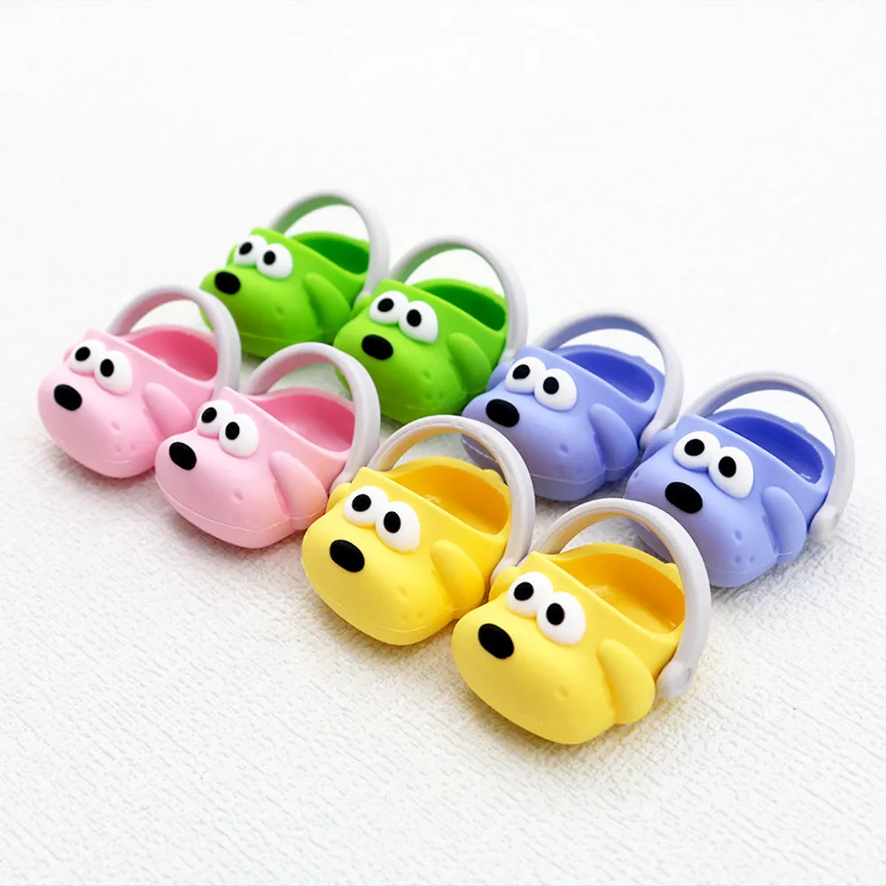 niannyyhouse 20cm 8in Plush Doll Puppy Print Shoes Length 4.8cm Stuffed Toy Dressup Gift for Boys Girls