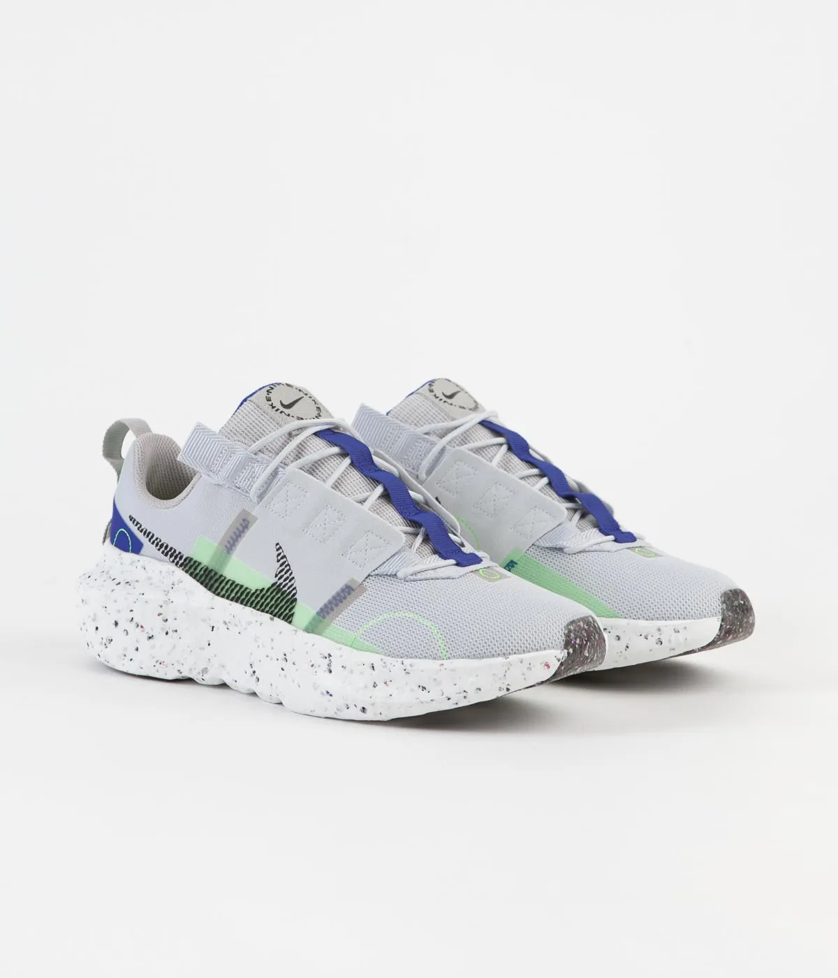 Nike Crater Impact Shoes - Pure Platinum / Black - Electric Green