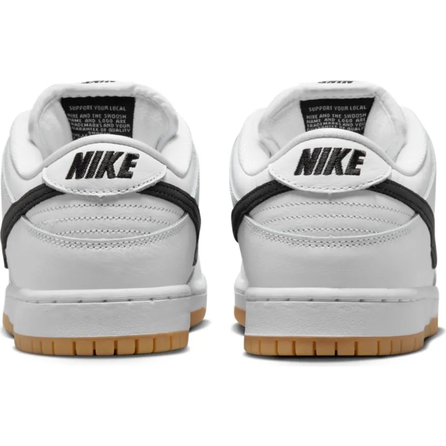 Nike SB Dunk Low Pro ISO Skateboard Shoe - White/Black-White-Gum Light Brown