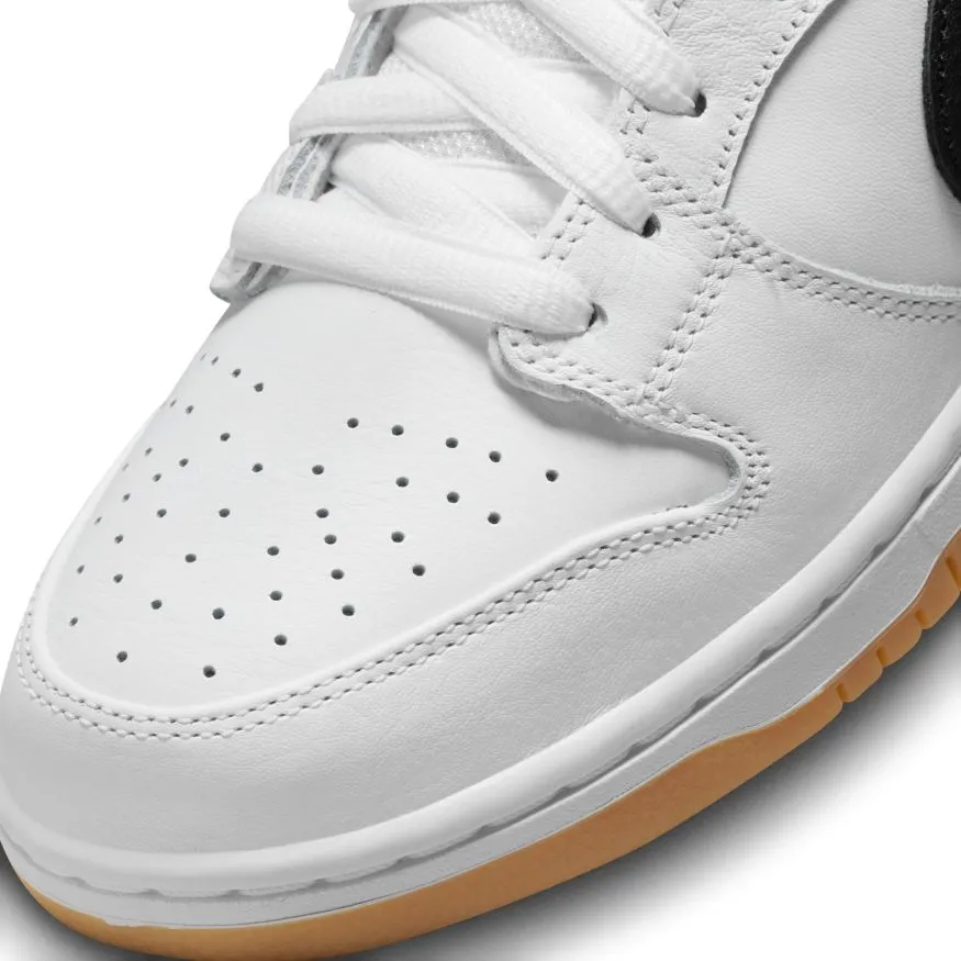 Nike SB Dunk Low Pro ISO Skateboard Shoe - White/Black-White-Gum Light Brown