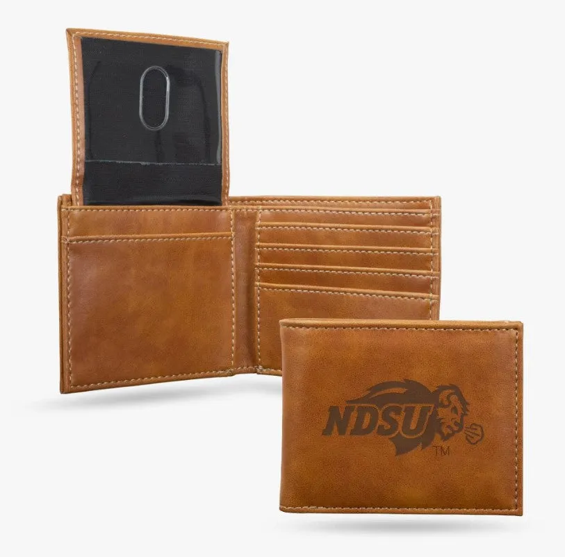 North Dakota State Bison Laser Engraved Billfold Wallet