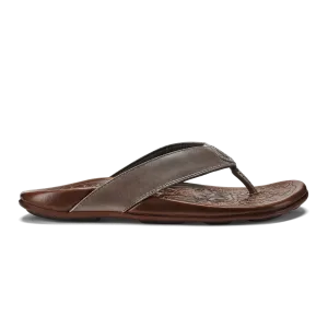 Olukai Men's Mekila Leather Sandal / Charcoal