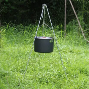 Outdoor Camping Cooking Tripod Hanging Pot Durable Portable Bonfire Tripod