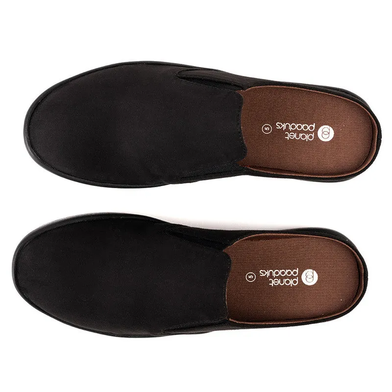 Paaduks Black Slip-Ons Mules for Women | Vegan Suede