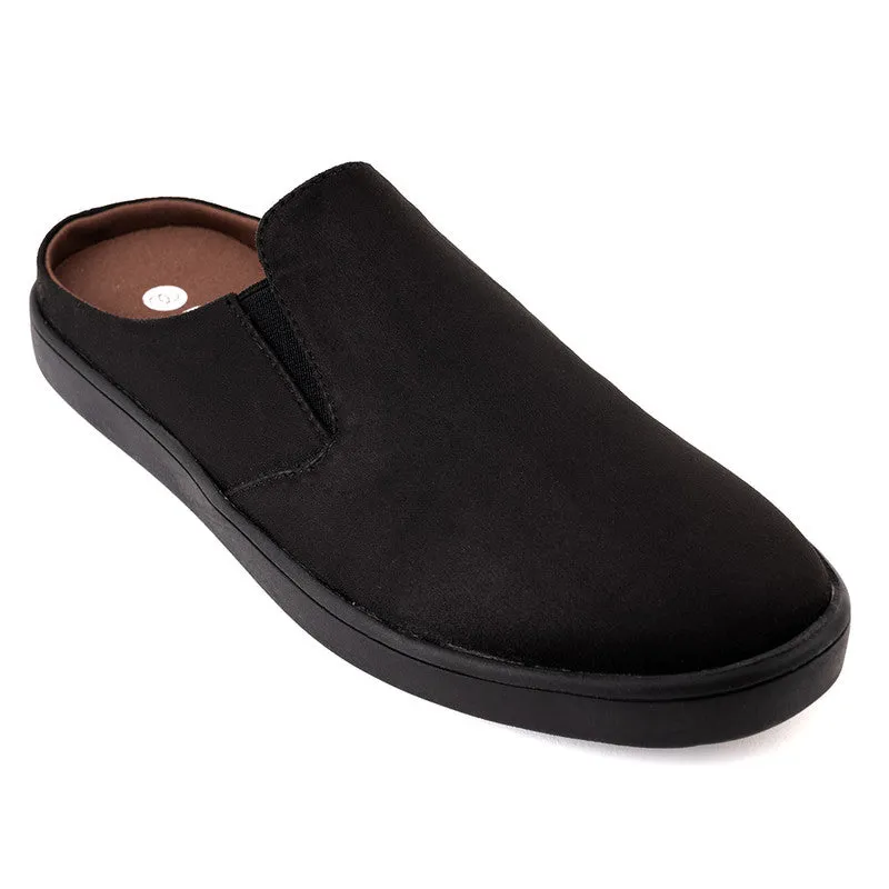 Paaduks Black Slip-Ons Mules for Women | Vegan Suede