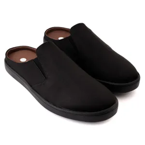 Paaduks Black Slip-Ons Mules for Women | Vegan Suede