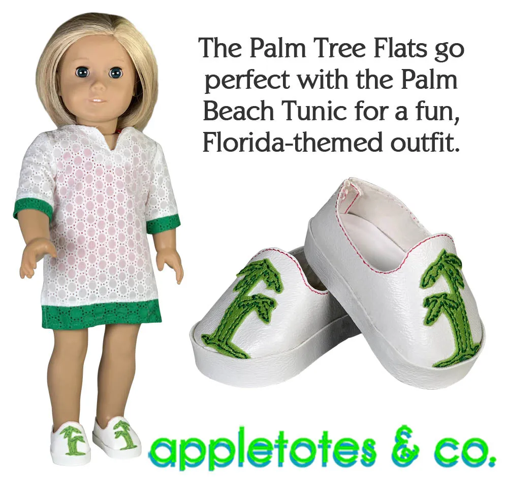 Palm Tree Flats ITH Embroidery Patterns for 18 Inch Dolls