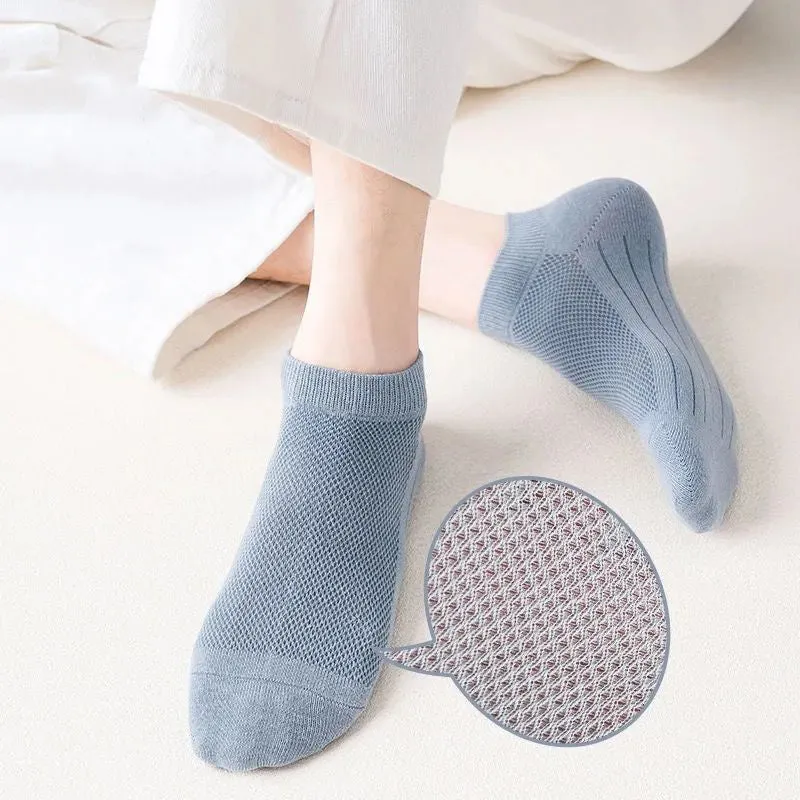 Plus Size Athletic Mesh Ankle Socks(12 Pairs)