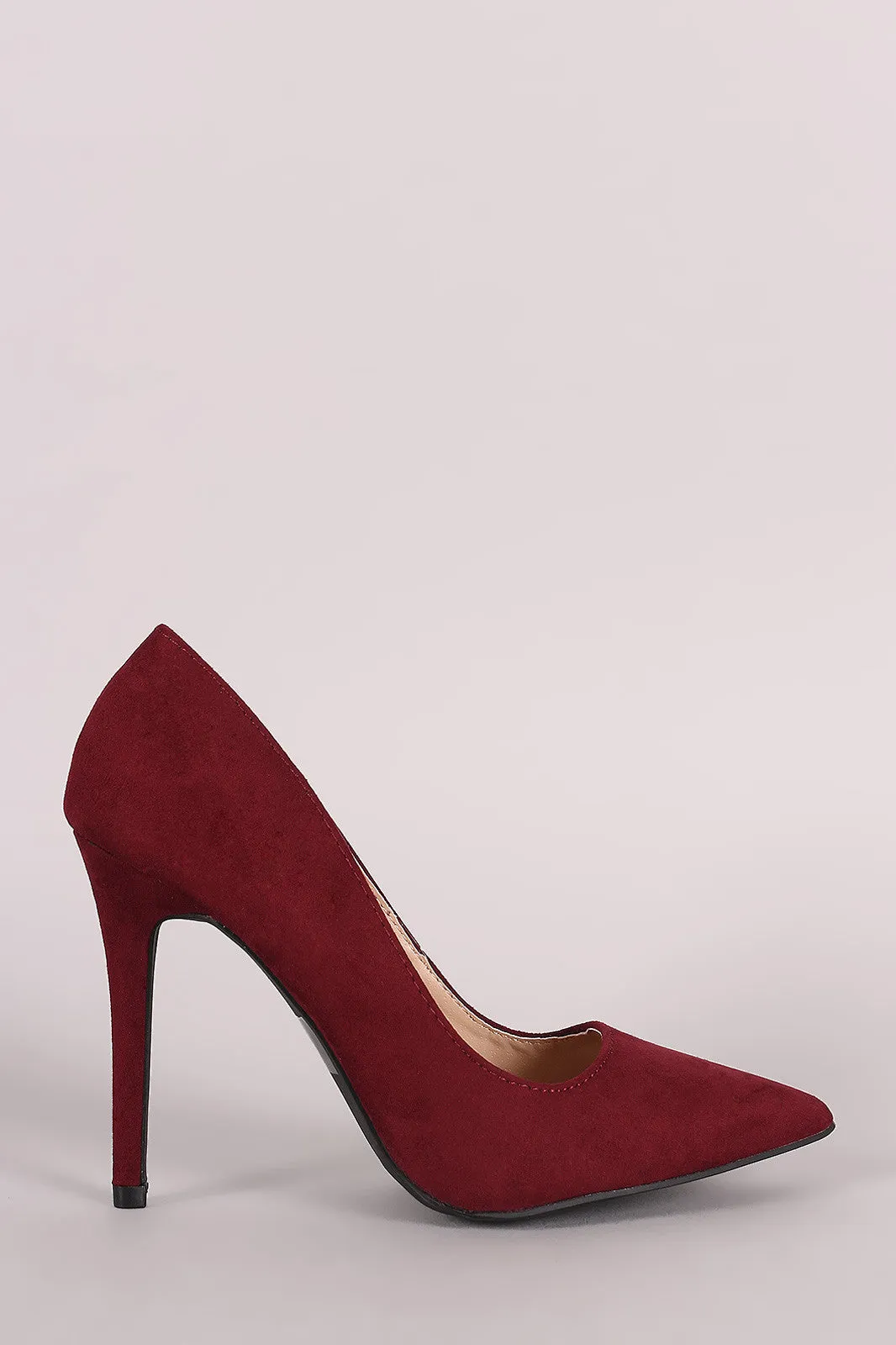 Qupid Suede Pointy Toe Pump