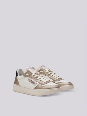 RELOAD W MIXED  LOW LEATHER SNEAKERS WITH LACES