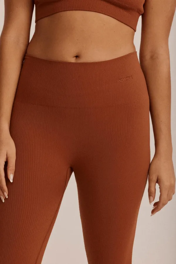 Ribbed 7/8 Legging - Cinnamon