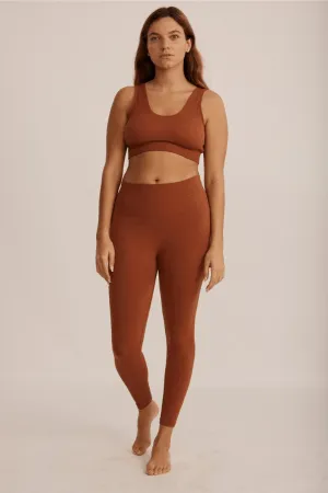 Ribbed 7/8 Legging - Cinnamon