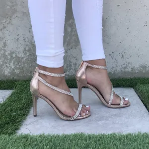 Rose Gold Crystal Heels