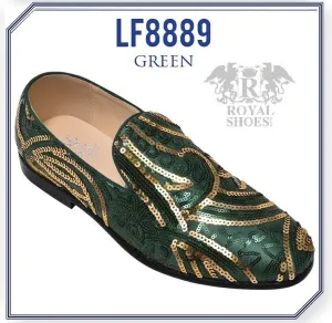 Royal Shoes Green Sequence Shoe 8889