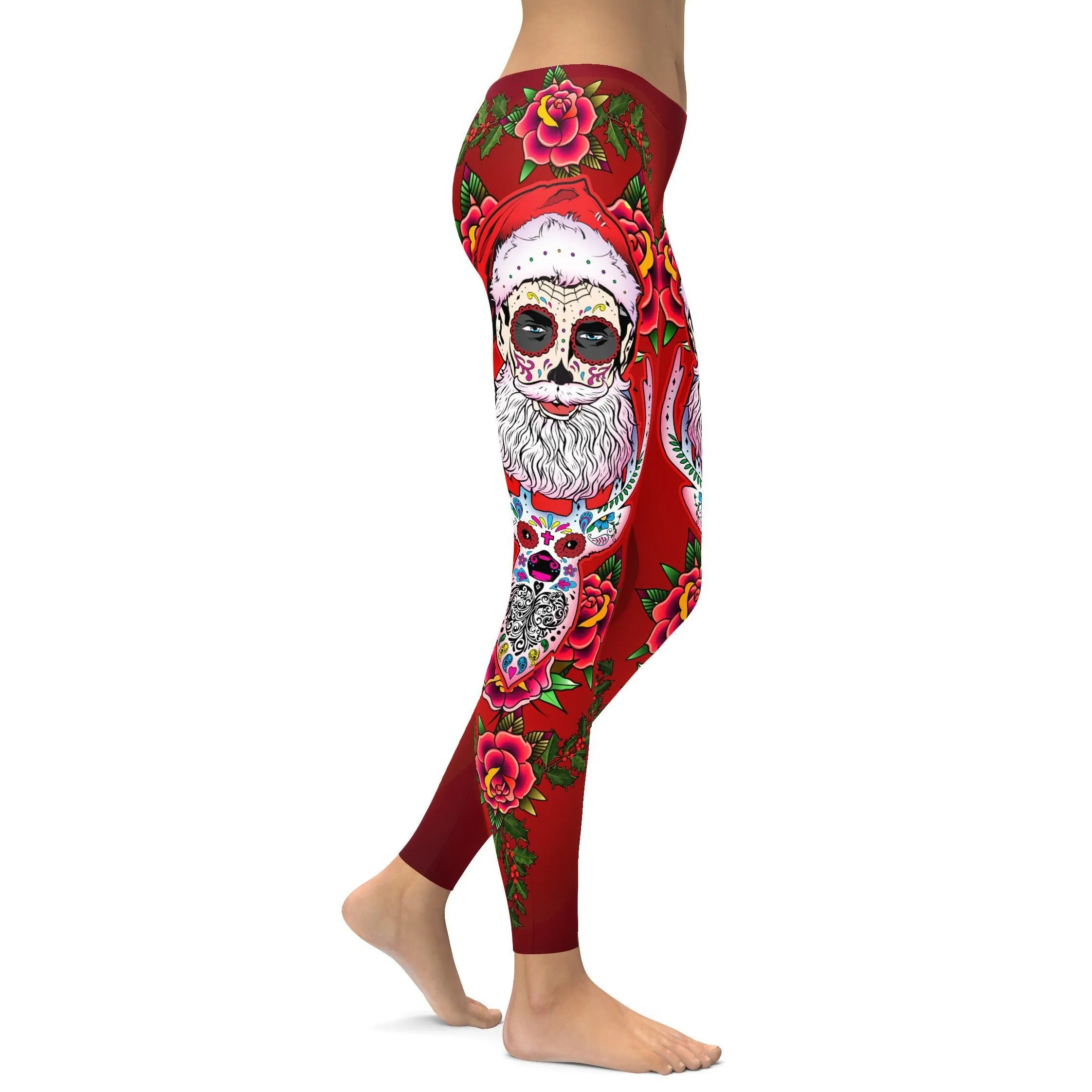 Santa & Rudolph Sugar Skull Leggings