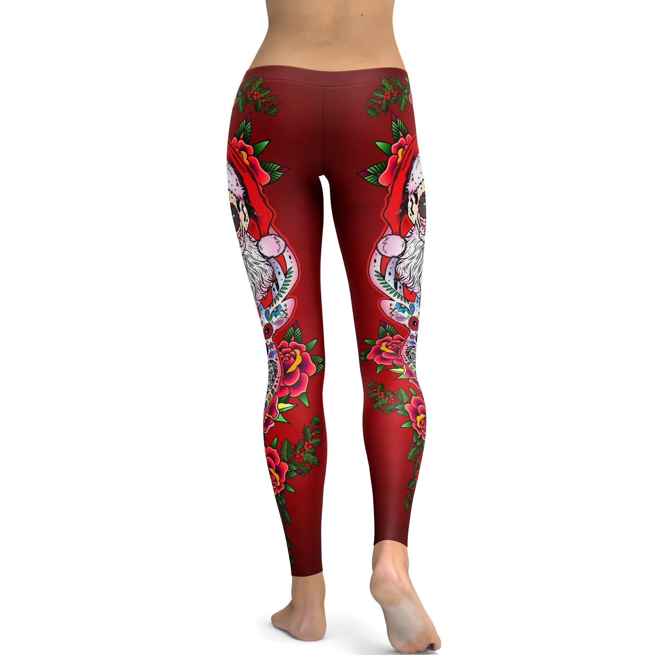 Santa & Rudolph Sugar Skull Leggings