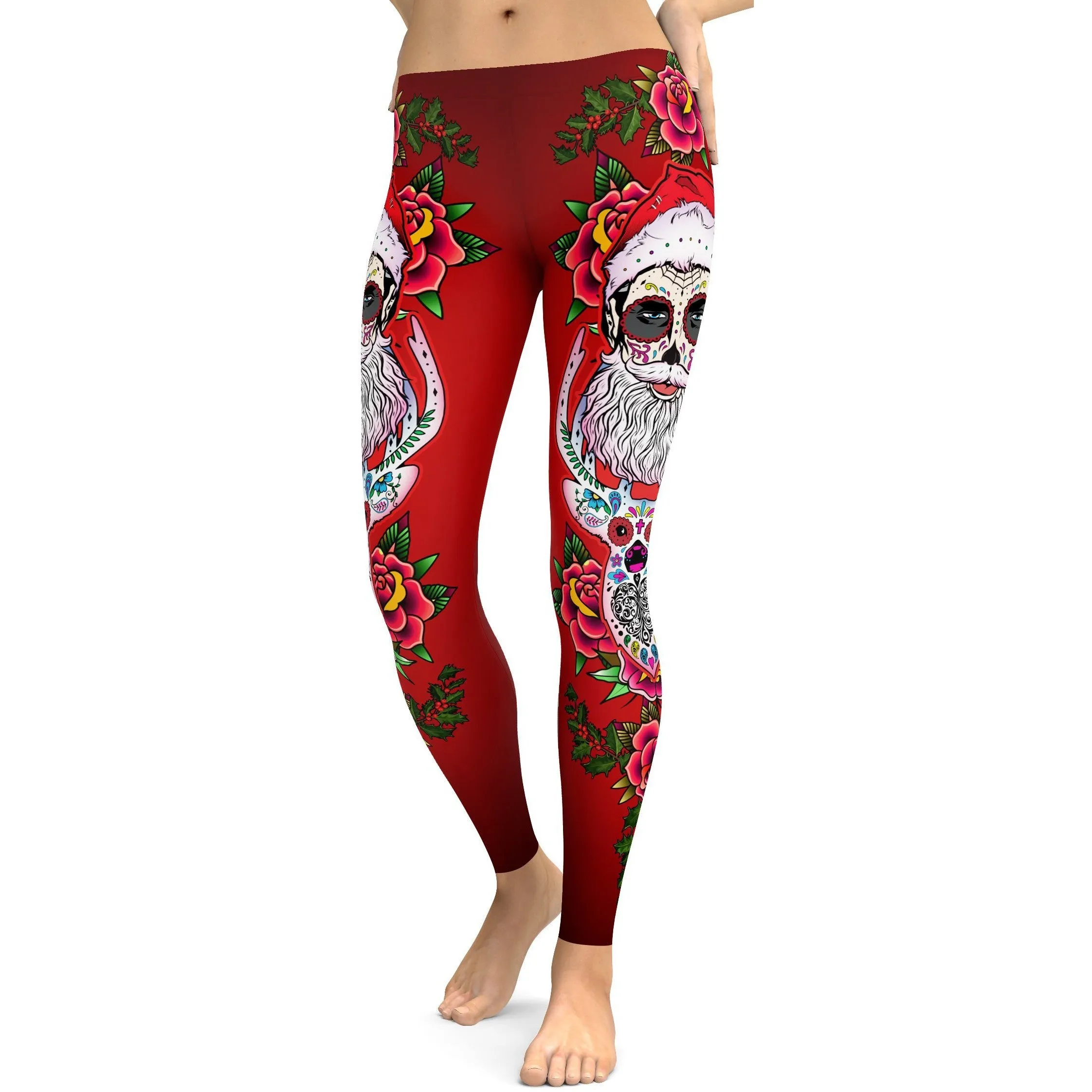 Santa & Rudolph Sugar Skull Leggings