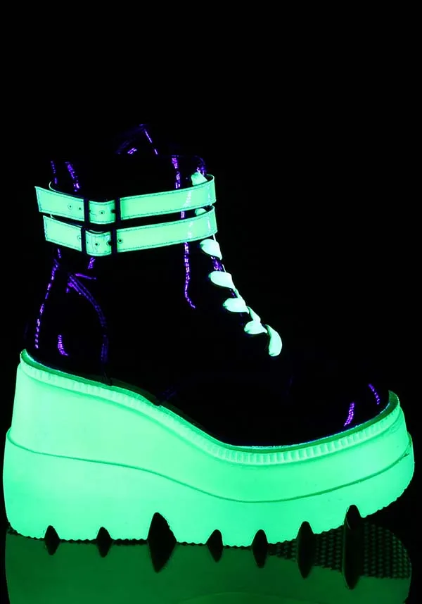 SHAKER-52 [Black/UV Green] | PLATFORM BOOTS [PREORDER]