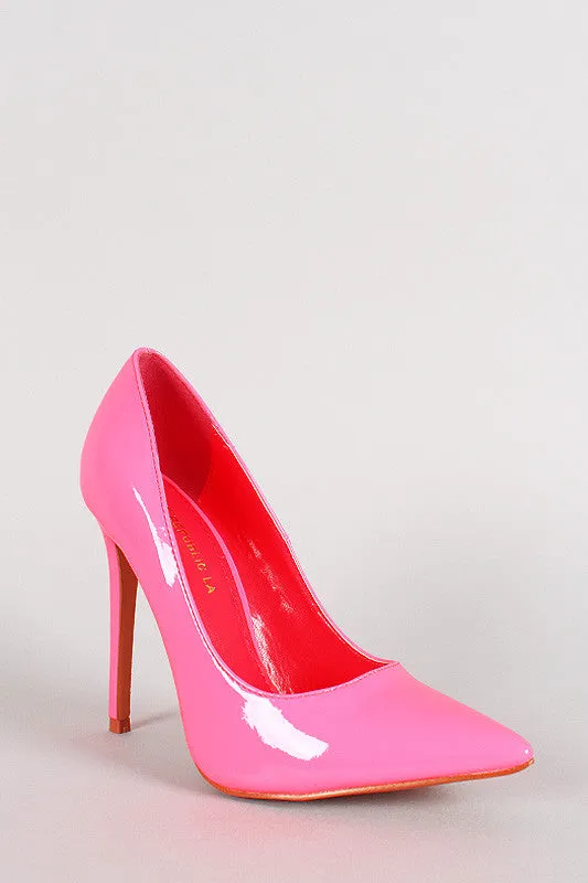 Shoe Republic Neon Patent Pointy Toe Stiletto Pump