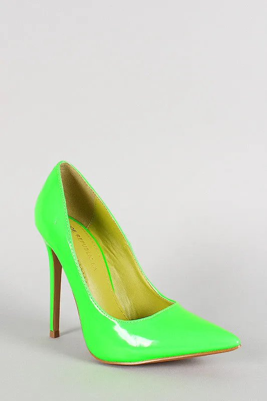 Shoe Republic Neon Patent Pointy Toe Stiletto Pump