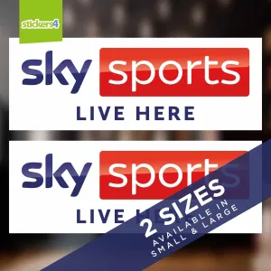 Sky Sports Live Here (Pair) Window Sticker