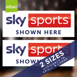 Sky Sports Shown Here (Pair) Window Sticker