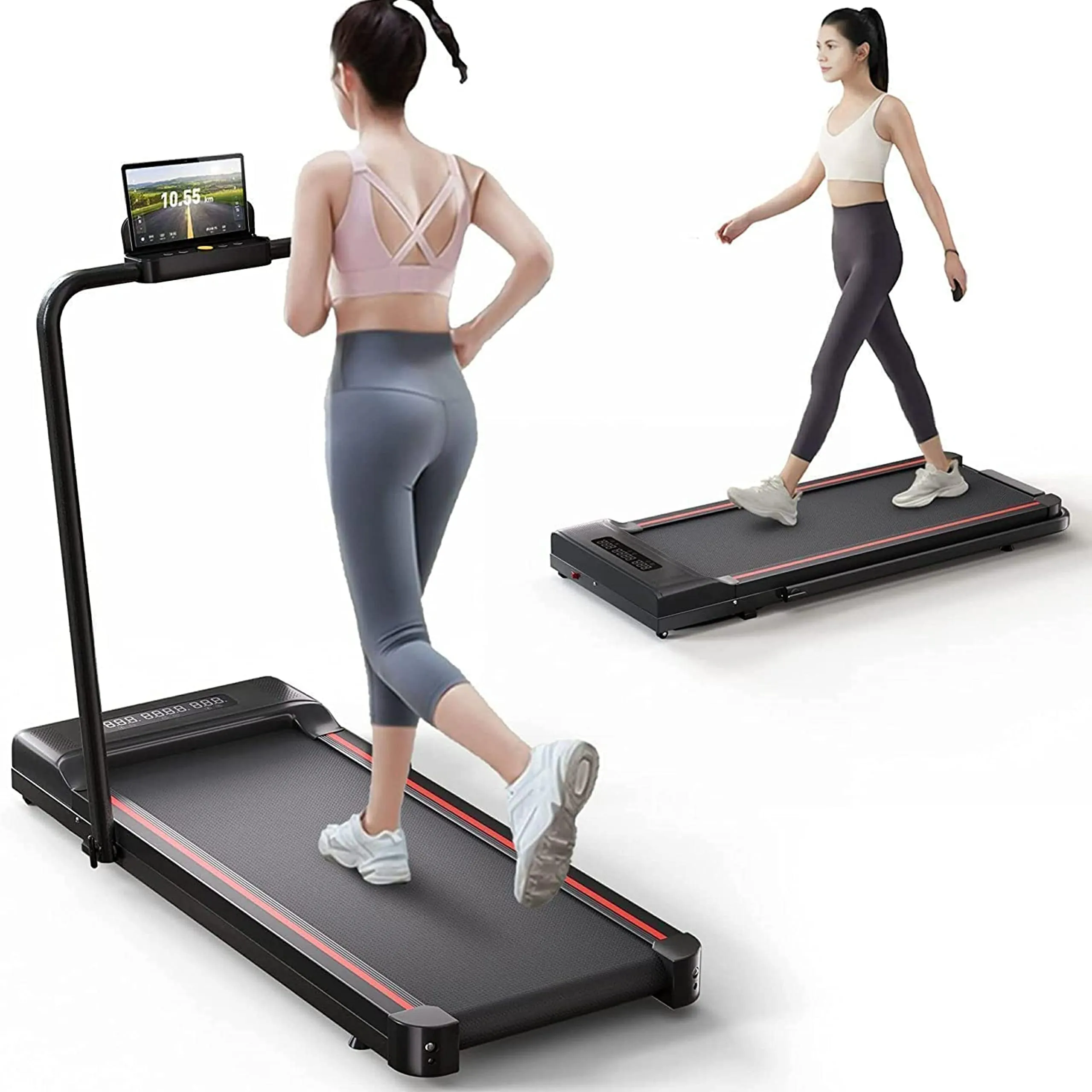 Sperax Treadmill-Walking Pad-Under Desk Treadmill-2 in 1 Folding Treadmill-Treadmills for Home-Black Red