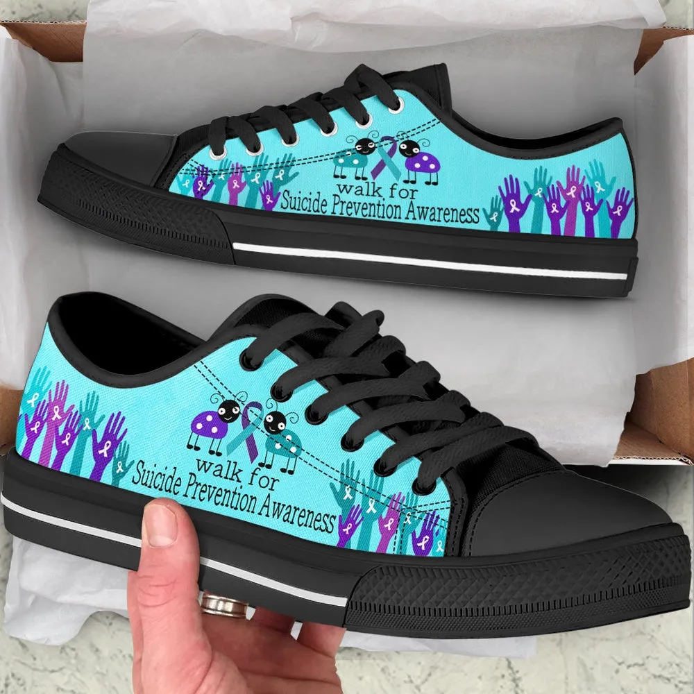 Suicide Prevention Shoes Walk For Low Top Shoes , Low Top Sneaker, Low Top Canvas Shoes