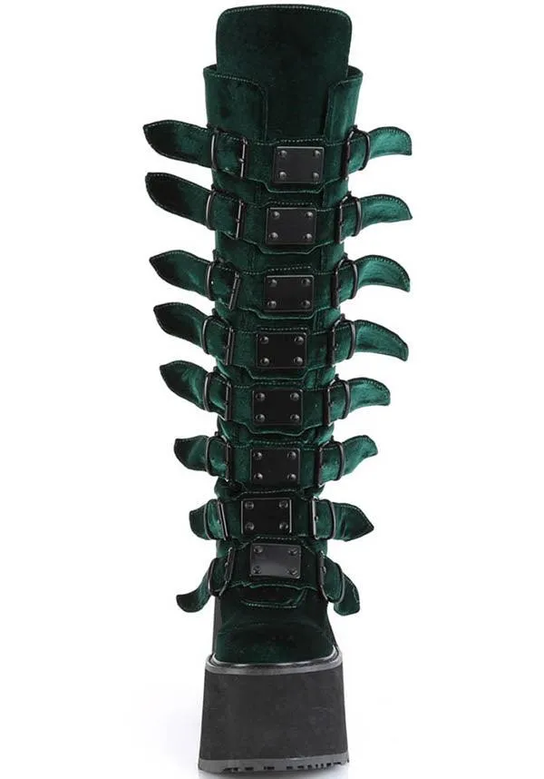 SWING-815 [Emerald Velvet] | PLATFORM BOOTS [PREORDER]