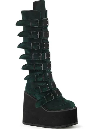 SWING-815 [Emerald Velvet] | PLATFORM BOOTS [PREORDER]