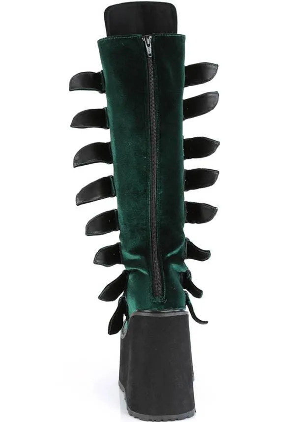 SWING-815 [Emerald Velvet] | PLATFORM BOOTS [PREORDER]