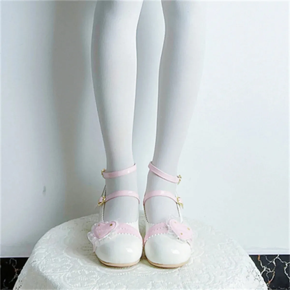 Uniwim Japanese Sweet College Style Victorian Girl Shoes Cosplay Lolita Kawaii Lace Love Lotus Leaf Star Letter Buckle 2.5-4.5cm Shoes