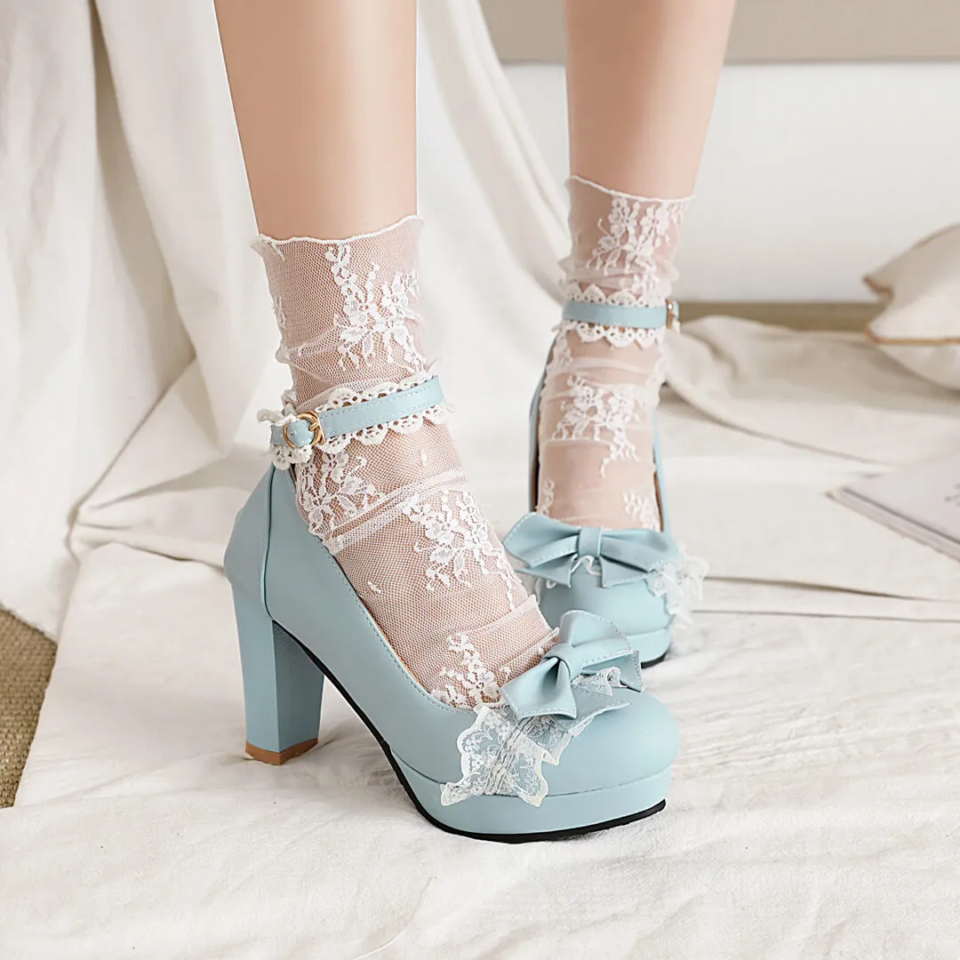 Uniwim Lace Bow Lolita Shoes SE21744