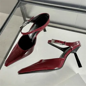 Uniwim New Design High Heels Woman Pumps  Buckle Strap Mules Slippers Sexy Pointed Toe Wedding Banquet Female Shoes