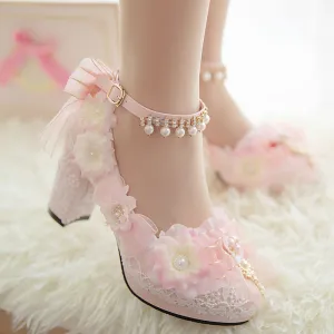 Uniwim Pink Flower Lace Shoes SE22175