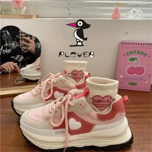 Uniwim Strawberry Powder Love Girls Preppy Style Lolita Shoes Sweet Woman Strap Thick Bottom Comfortable Sport Cosplay Lolita Shoes