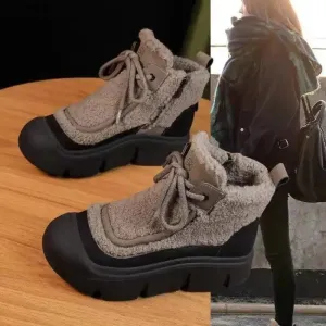 Uniwim Winter Woman Shoes High Top Sneakers for Winter 2024 New Velvet Fur Warm Padded Shoes Female Ankle Snow Boots