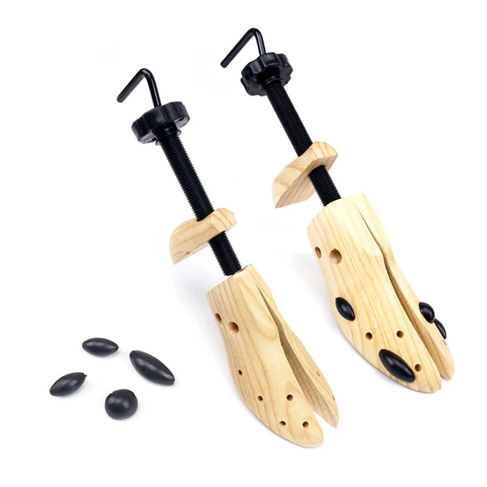 US 1-2 Pc Two Way Solid Wooden Adjustable Shoe Stretcher Expander Boot Size 5-13