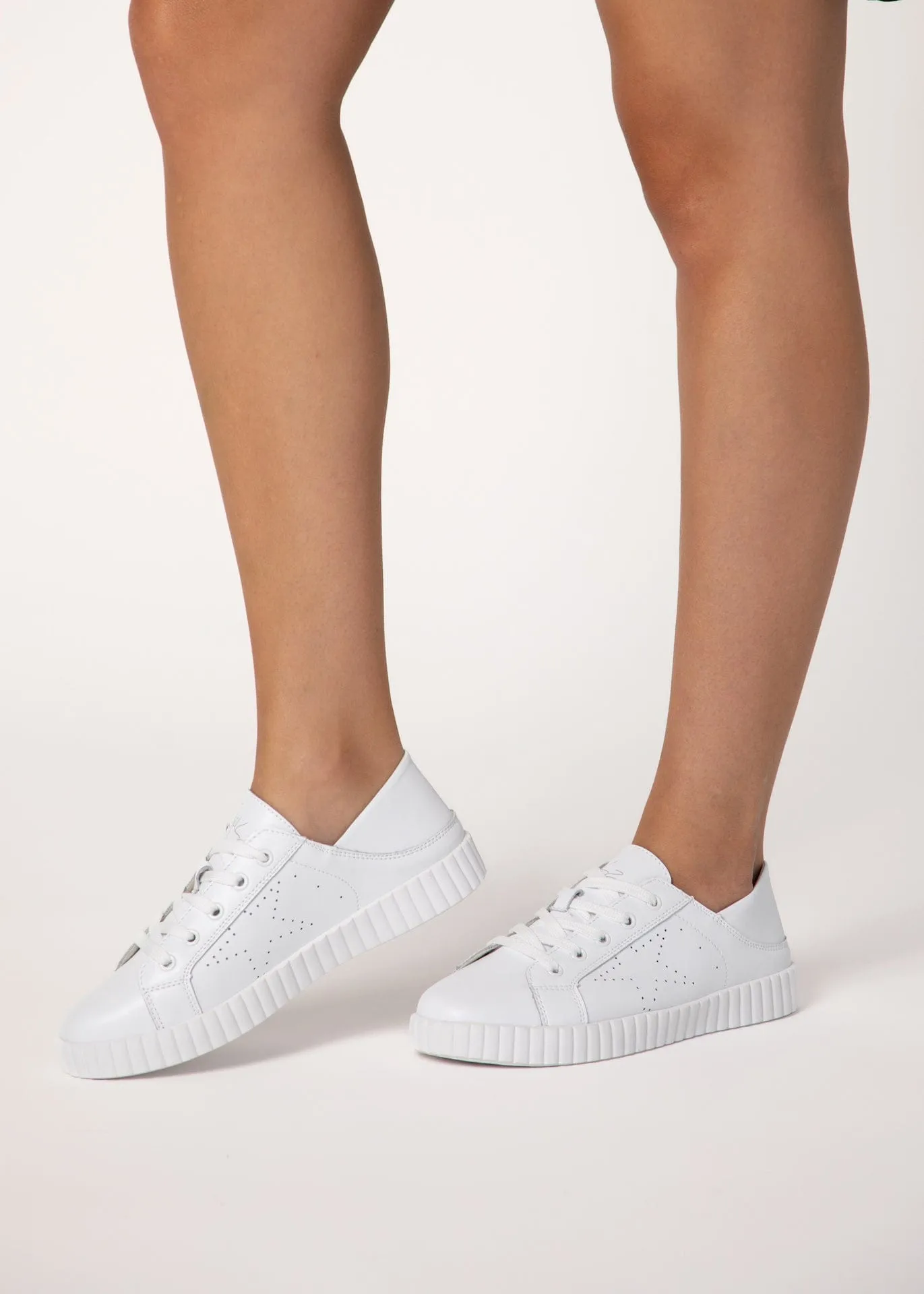 Valentina Leather Sneaker in Crisp White