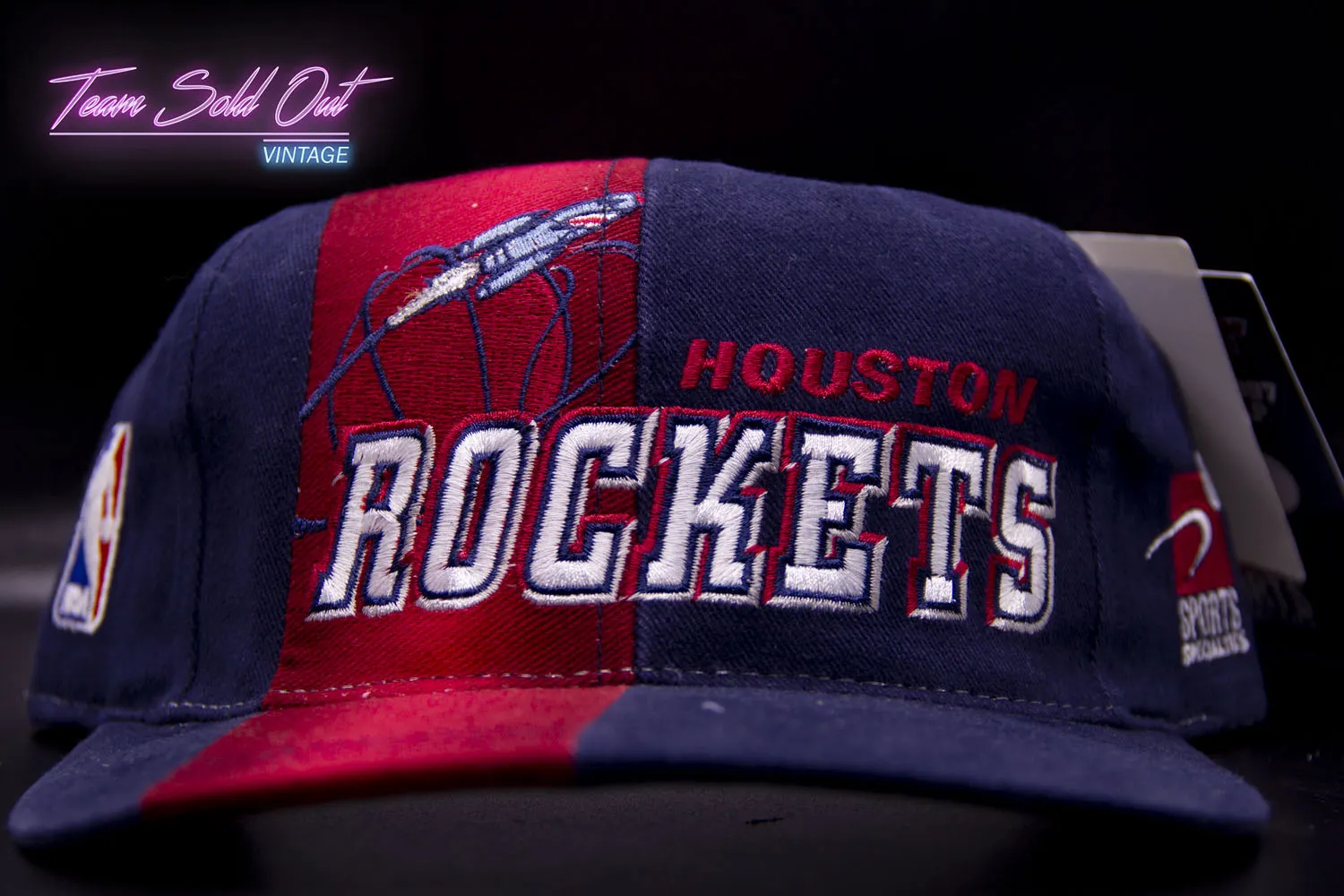 Vintage Sports Specialties 1997 NBA Draft Houston Rockets Front Line Snapback Hat