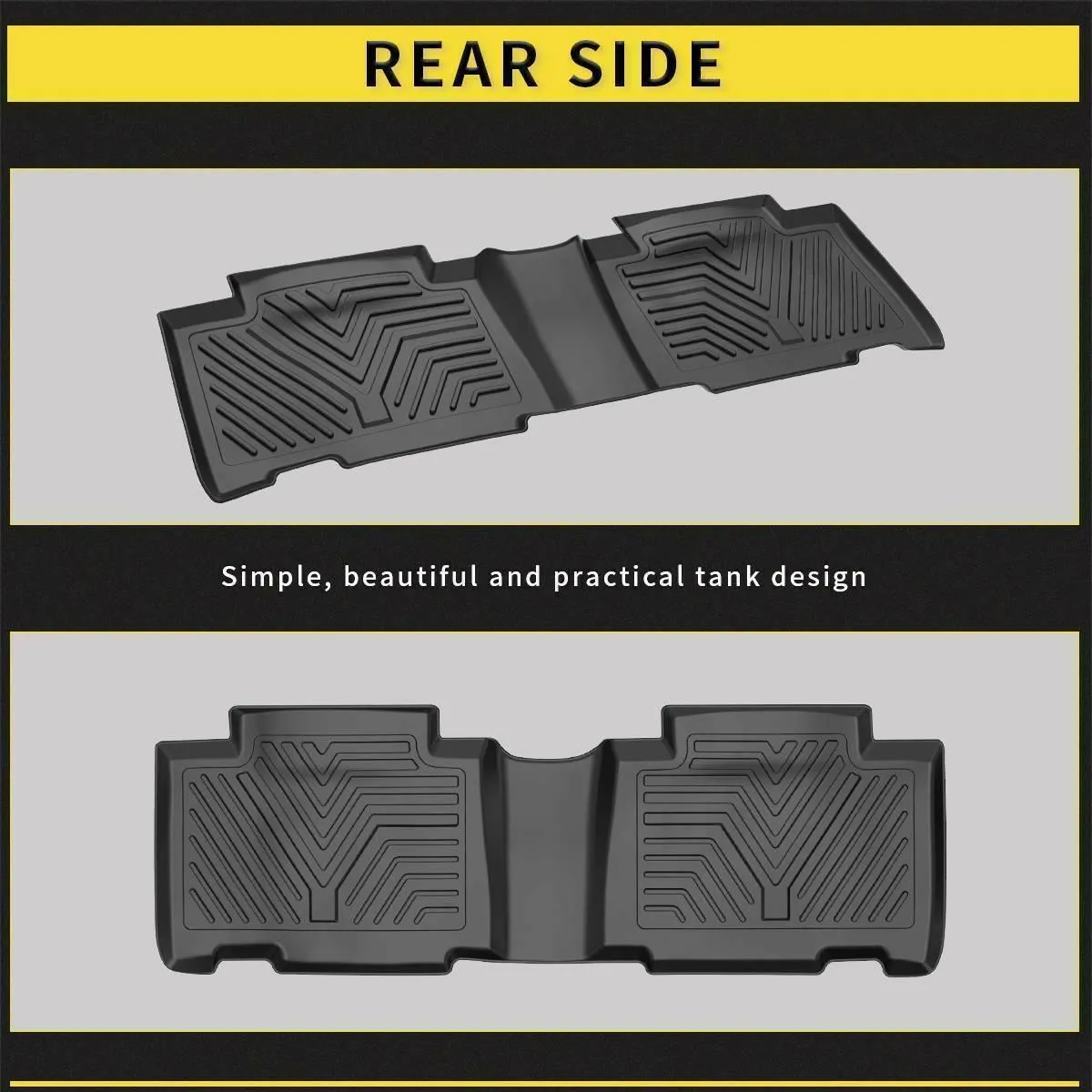 YITAMOTOR® All Weather Floor Mats for 2013 2014 2015 2016 2017 2018 Toyota RAV4 Black Rubber 3pcs Set Floor Liners