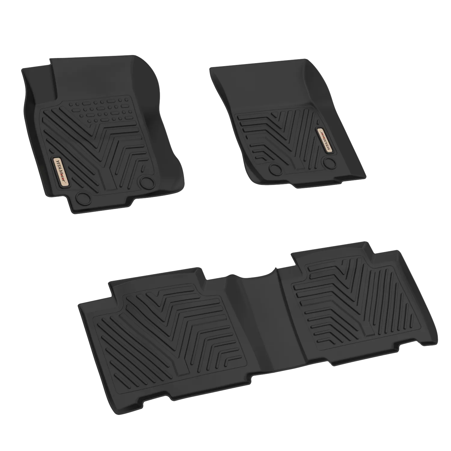 YITAMOTOR® All Weather Floor Mats for 2013 2014 2015 2016 2017 2018 Toyota RAV4 Black Rubber 3pcs Set Floor Liners